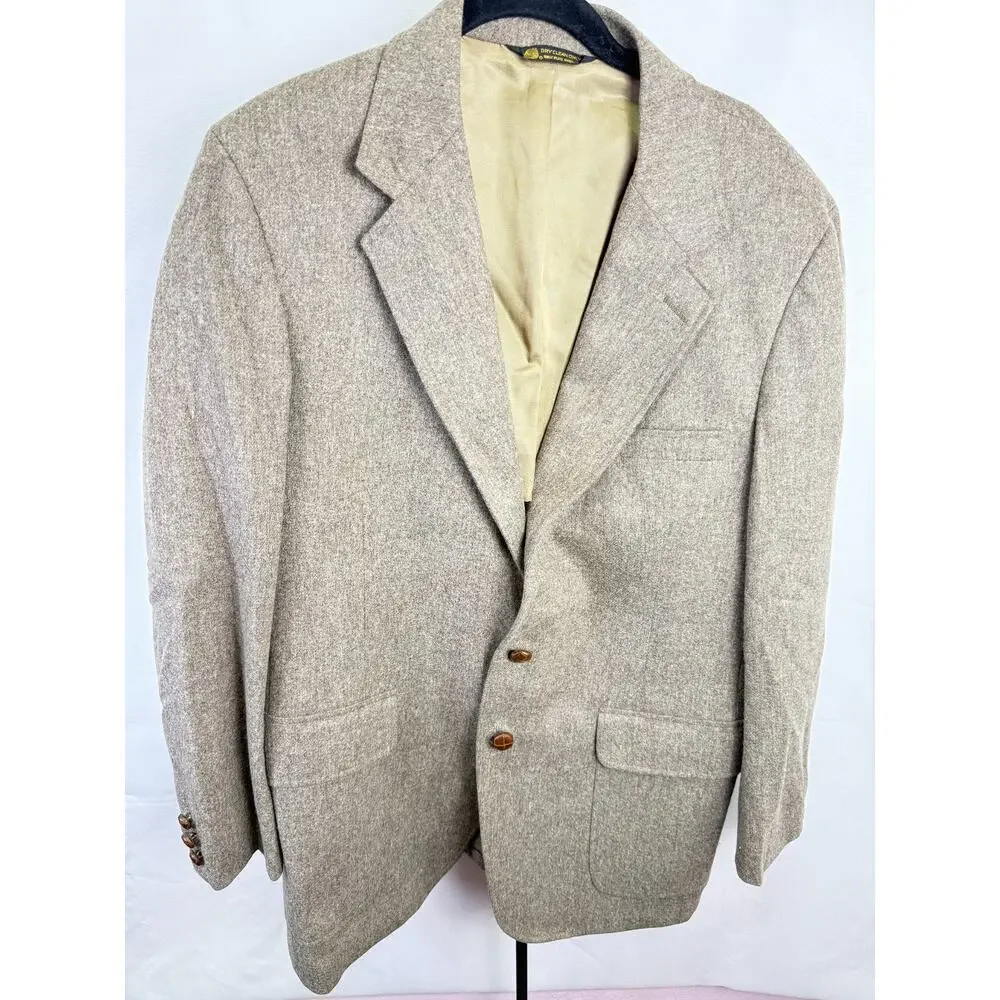 Van Julian for Dillard’s 100% Wool Sport Coat Blazer Taupe Classic Fit Men’s L